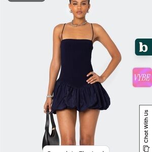 Navy Blue Puff Dress NWT